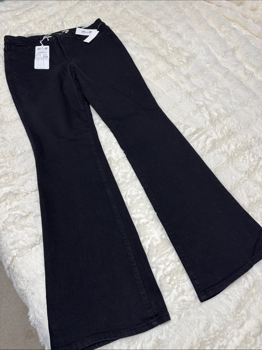 Seven7 Black High-Rise Flare Jeans NWT
